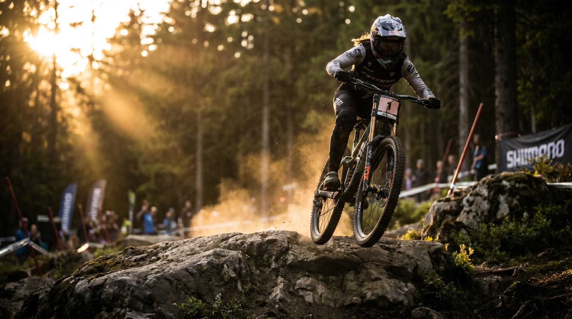 Downhill mountain bike racer at Brian Head Resort